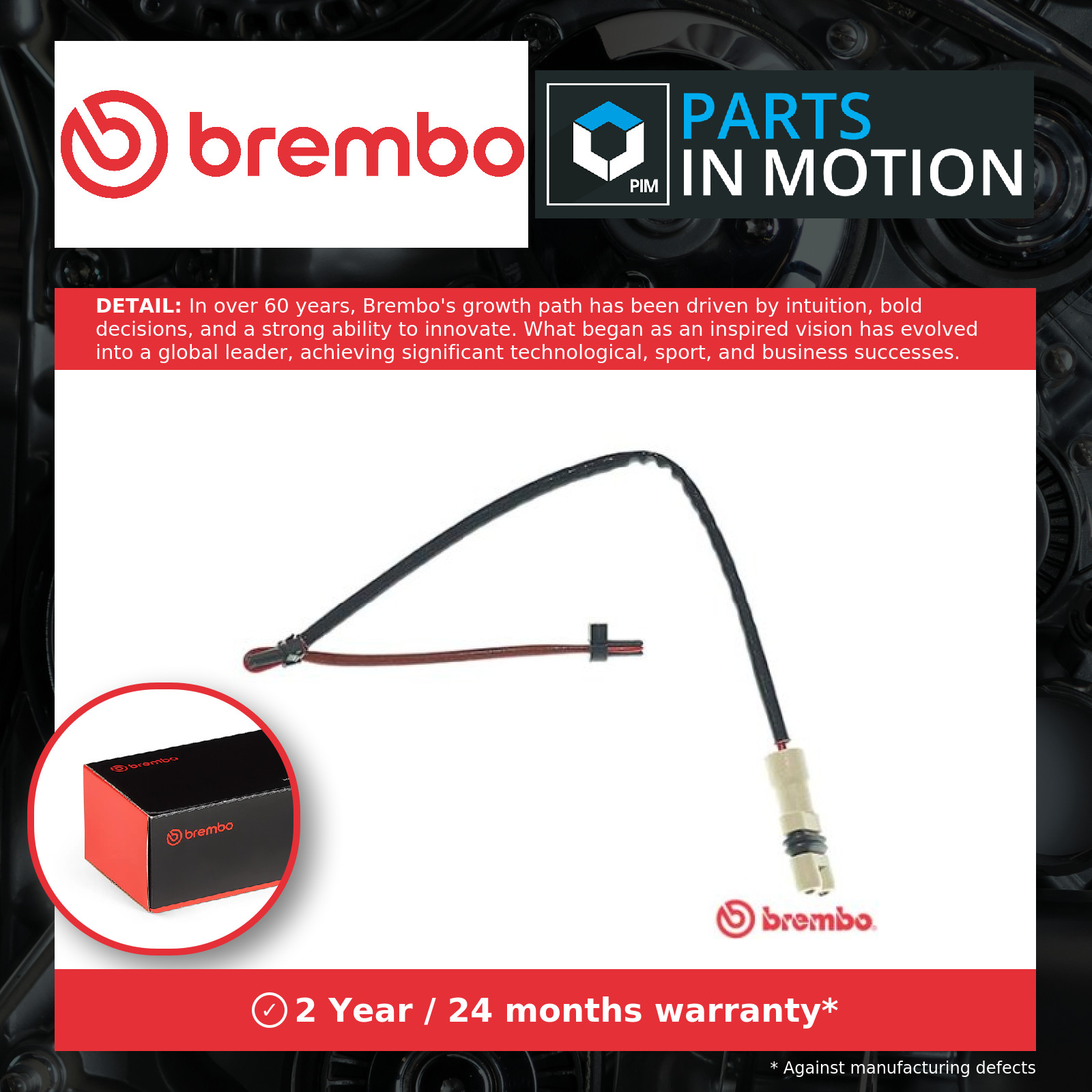 Brake Pad Wear Indicator Sensor Front Left A00343 Brembo Warning Contact Wire