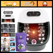 Foot Spa Massager with Heat, Bubbles  Vibration, 22 Rollers, Lavender Epsom Sal