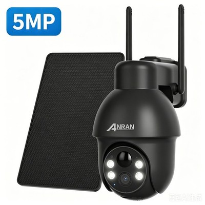 Outdoor Pan/Tilt Home Security Camera System Wireless WiFi Solar Battery Powered