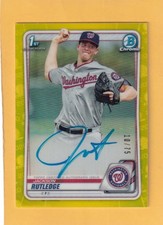 2020 Bowman Chrome Prospect Autographs Refractors Yellow Jackson Rutledge 10/75