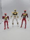 Lot Of 3 Vintage Power Rangers Action Figures White Is 7" Red Is 6" Small Red 5