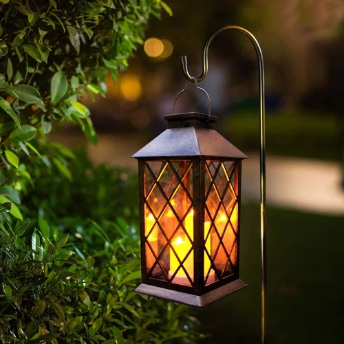 Solar Outdoor Lantern, Garden Hanging Waterproof Lanterns Pvc Upgrade 3 Led Flic