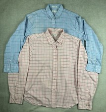Vintage Amy Barr Shirt Women  s Large Pink Blue Plaid Lot Of 2 Beach Boating 80s