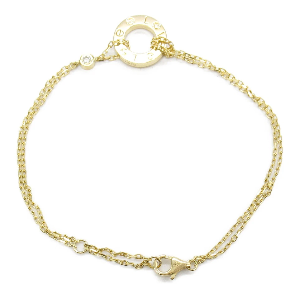 CARTIER любовь круг браслет 2P бриллиант 18KYG желтое золото б/у женщин - Изображение 2 из 4