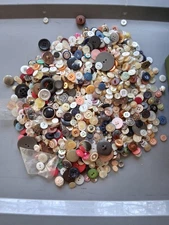 Vintage Buttons lot 1 1/2 lbs.  Various Sizes Shapes Colors craft sewing