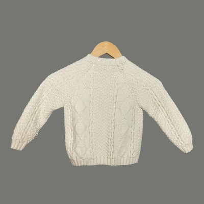 Handmade Fisherman Sweater Baby Toddler Cream Cable Knit Pullover Boy Girl Child