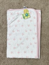NWT Gymboree 2002 Sleepy Time Angel Reversible Blanket Vintage White Pink NEW