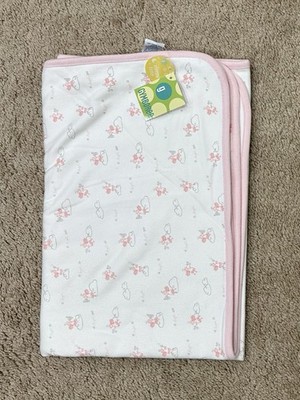 NWT Gymboree 2002 Sleepy Time Angel Reversible Blanket Vintage White Pink NEW