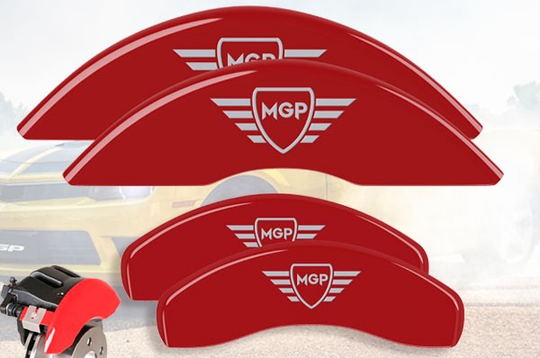 2014-2017 BMW i8 Base Front + Rear Red Engraved "MGP" Brake Disc Caliper Covers