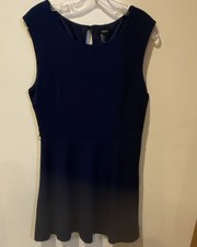 Forever 21 Navy Blue Sleeveless A-Line Knit Dress Women's Round Neck Size L