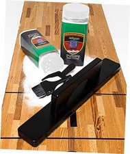 Shuffleboard Sand with Shuffleboard Brush - 2 Cans Medium Speed  Short Brush