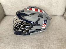 Cascade R Lacrosse Helmet OSFM Gray Blue One Size Facemask MLL w/ Chin Strap