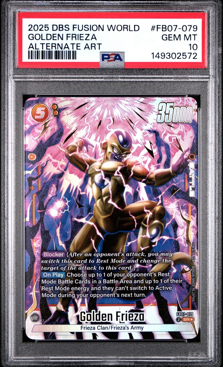 2025 DBS CARD GAME FUSION WORLD WISH FOR SHENRON GOLDEN FRIEZA PSA