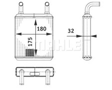 Heizung Kühlrippen gelötet AH 132 000P MAHLE für MERCEDES-BENZ VIANO VITO Bus