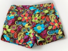Girls Arizona Jean Co. Floral Print Summer Shorts Size 12 adjustable waist