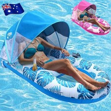 Pool Lounge Float with Canopy UPF50+,Extra Large Floats Large for Adults Heavy