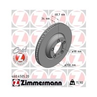 Zimmermann 460.4505.20 Bremsscheibe Vorderachse Rechts FüR Porsche