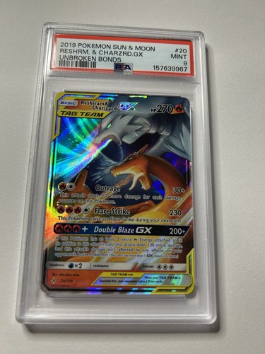 Reshiram & Charizard-GX graded PSA 9 for sale on eBay