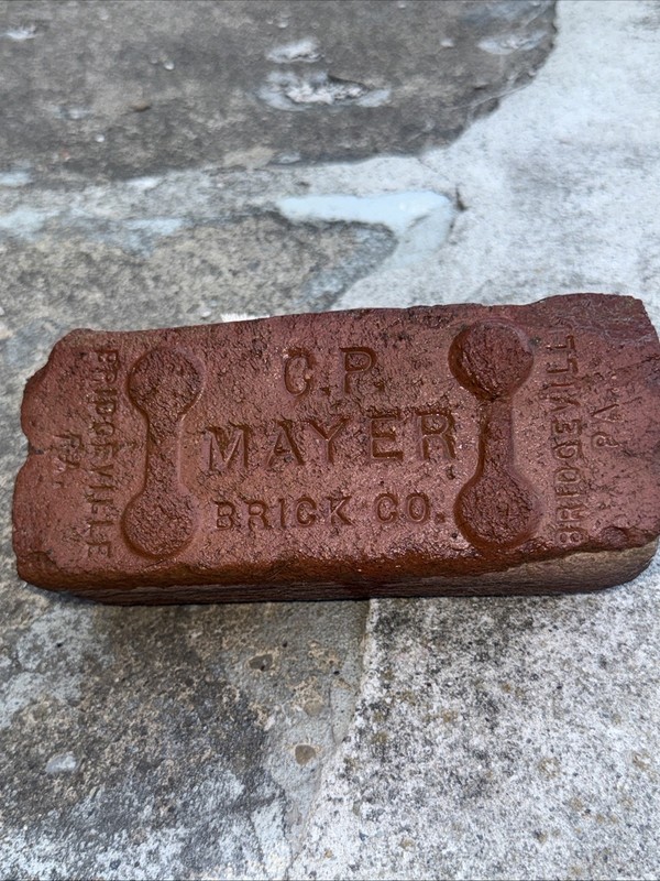 Antique Brick Paver Dog Bone Lugs CP Mayer Brick Co. Bridgeville PA