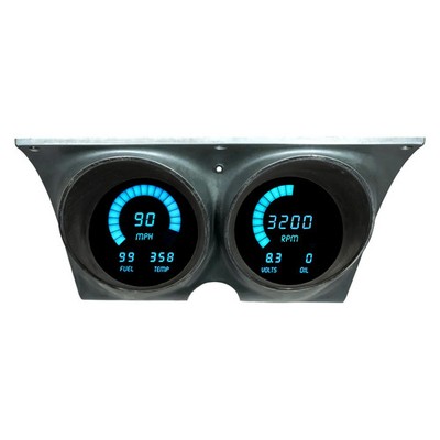For Chevy Camaro 67-68 Intellitronix Direct Fit LED Digital Gauge Panel, Teal