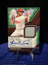 2026 Topps Series 1 Game-Used Patch Auto Green /99 Aaron Nola Phillies