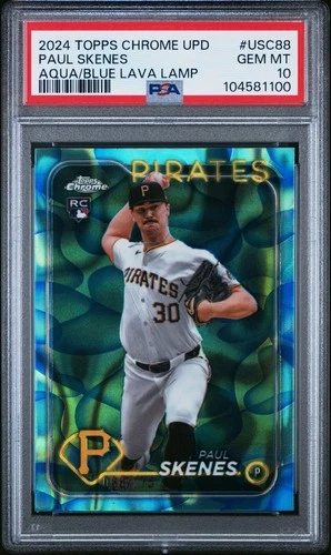 2024 Topps Chrome Update Paul Skenes Aqua/Blue Lava Lamp PSA 10