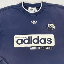 Adidas Originals Sweatshirt Mens Small Blue Trefoil 1972 Crewneck Pullover
