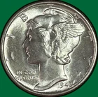 1945 Mercury Dime Brilliant Uncirculated BU Coin #41748