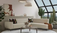 Ecksofa Stoffsofa Polstersofa L Form Sofa Couch Beige Moderne Stoff