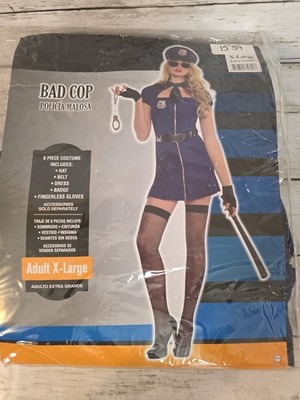 Bad Cop Costume Adult Sz EXTRA LARGE  By Amscan New  Cosplay Halloween Costume 