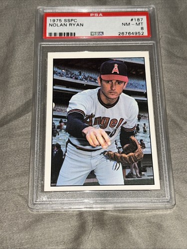 1975 SSPC #187 NOLAN RYAN ANGELS HOF PSA 8