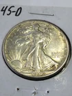 1945 d walking liberty half dollar XF+/AU