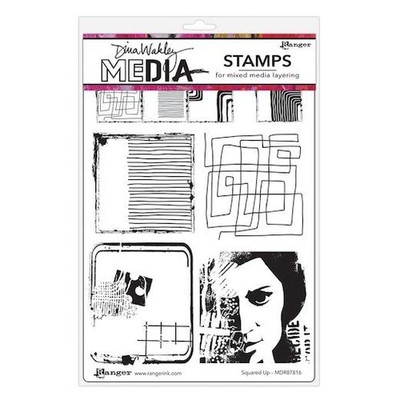 Dina Wakley Media Cling Briefmarken 6''x9'' - quadratisch MDR87816