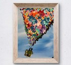 WS original up balloon painting 12X16 canvas acrylic abstract modern fine art