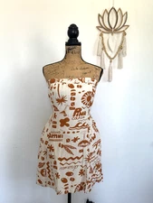 Jessica Simpson Strapless Cocktail Print Summer Party Dress with Pockets Size M