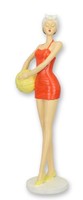 Figur StrandmäDchen Mit Ball Kunstharz Replikat Retro Design Dekoration
