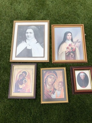 Vintage gerahmte religiöse Referenz Kunstdrucke Konvolut Rahmen