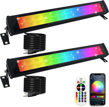 50w Rgb Led Light Bars 2 Pack - Waterproof Smart Control For Indooroutdoor Use