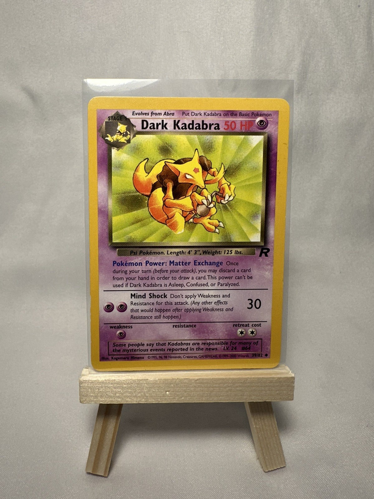 Dark Kadabra 39/82 Team Rocket Pokemon Card WOTC NM