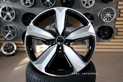 4X R20 Inch 5x112 Audi RS Style Black Polished Wheels:Fits For A5 A7 A8 Q5 Q7 Q8