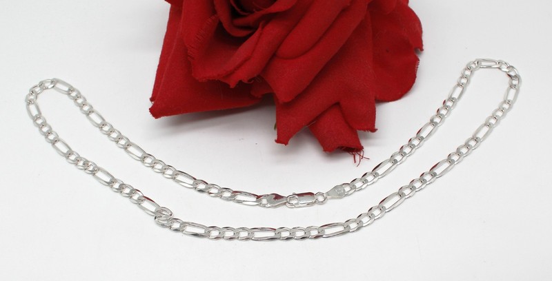 Sterling Silver Figaro Chain  13.63g 20"  Italy Necklace  CAT RESCUE