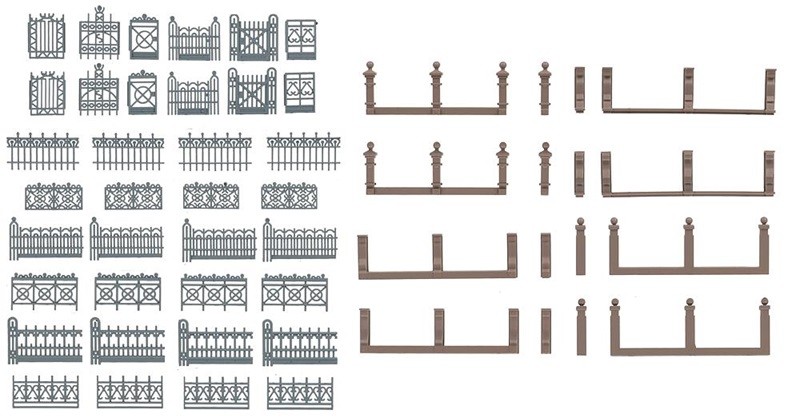 Faller 180426 - 1/87 / H0 Villa Fence, Gray - New
