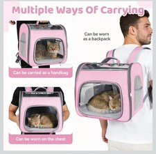 Transparent Breathable Cat Dog Carry Bag Pet Shoulder Travel Backpack Portable