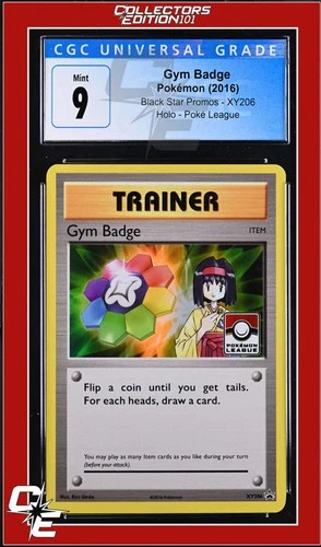 XY Black Star Promo Gym Badge XY206 Pokemon League CGC 9