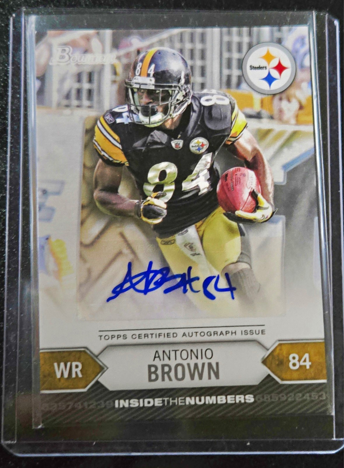 Topps 2012 Bowman Inside the Numbers Antonio Brown Steelers Auto ITNA-ABR