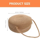 Woven Straw Crossbody Bag Compact Summer Beach Purse 6in Travel Tote – Natural photo 3