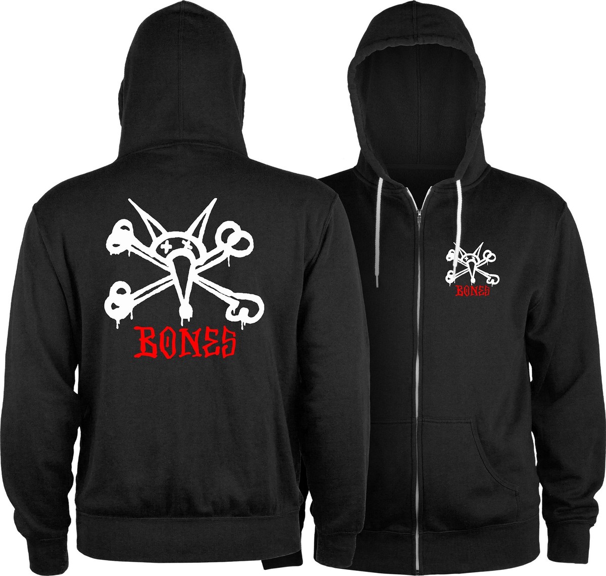 Powell Peralta RAT BONES ZIP UP Lightweight Skateboard Hoodie