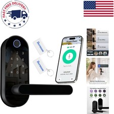 Weather-Resistant Biometric Deadbolt Smart Lock with Voice Control  App Access
