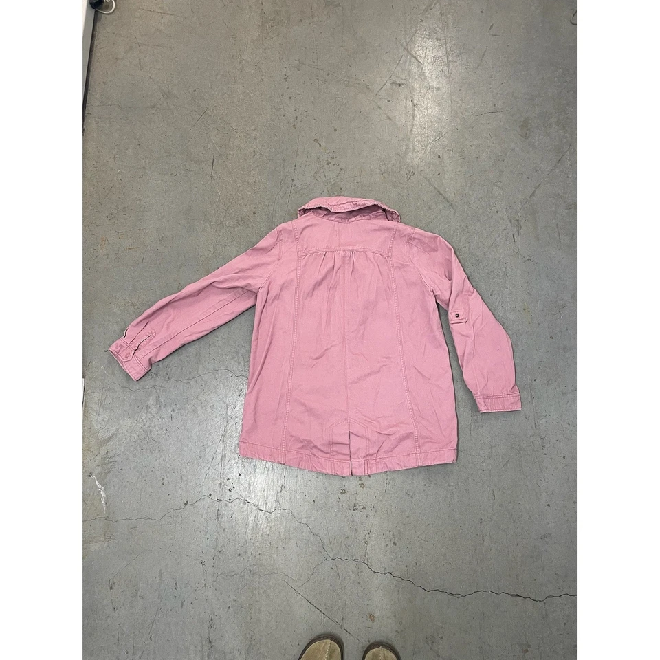 Chaqueta utilitaria JOLT rosa talla L botones a presión bolsillos de carga cuello informal Foto 2 de 4
