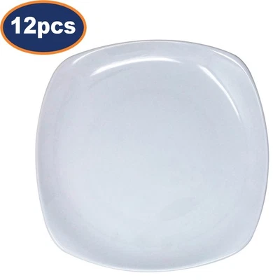 ARCOROC Square Plate 22.5cm Ceramic White Dessert Salad Side Lightweight Dinnerware 12Pc